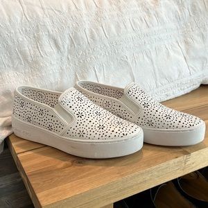 Michael Kors White Slip On Platform Sneakers